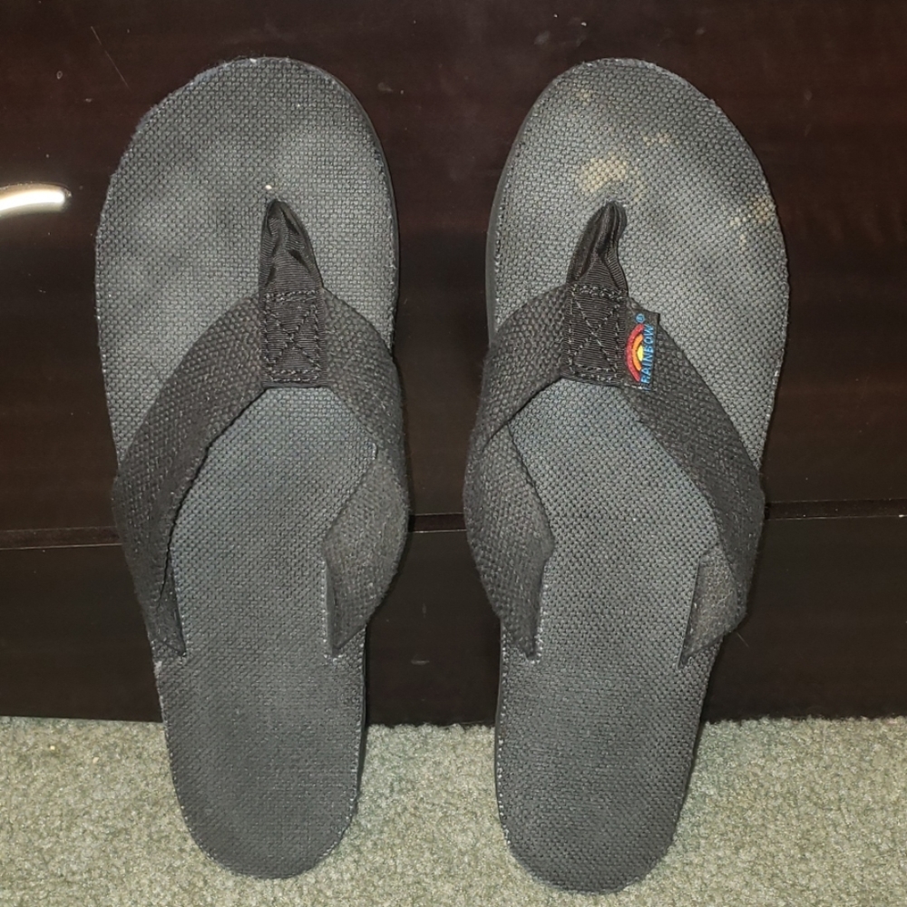 Rainbow flip flops